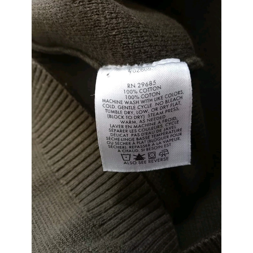 VTG Pendleton Sweater Men's Size Large 1/4 Zip Mock Neck Olive Green Sweater 90s - Picture 9 of 10